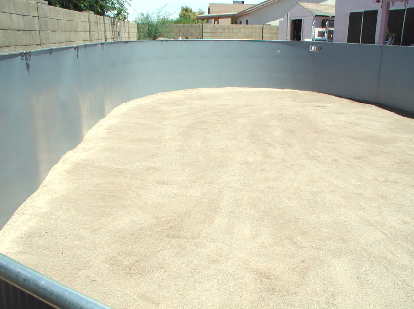 sand above ground pool