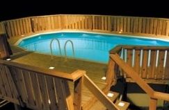 above ground pool deck lighting ideas